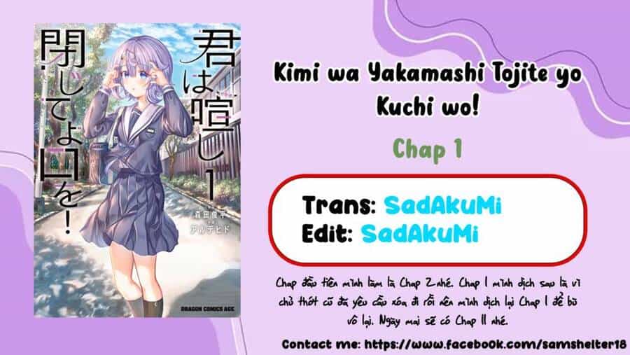 Kimi Wa Yakamashi Tojite Yo Kuchi Wo! - Chương 1 - ảnh 1